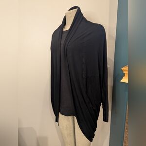 Aritzia Babaton Cocoon Long Line Black Sweater Open Front Black Size M/L